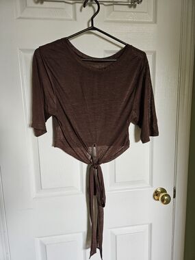 Fabletics Women's Brown Tie-Front Top